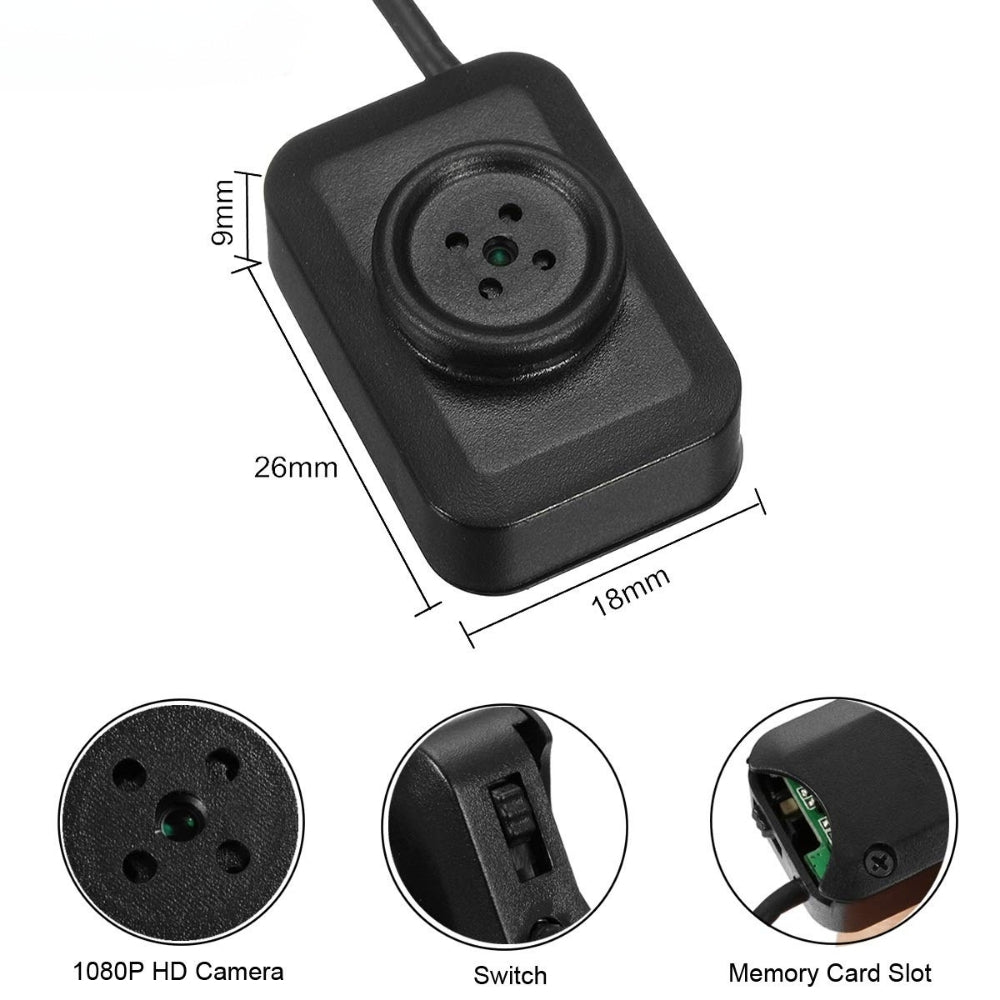 918C Smallest Mini Button Camera Video Recorder with Audio 480p HD