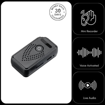AR01 Wireless Wi-Fi Sound Recorder Listening Device Unlimited Range Live Audio Streaming Voice Activated Push Notification