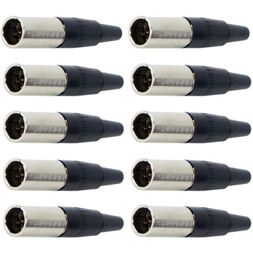 10x TA4M 4 Pin Mini XLR Inline Male Socket For TA4F Female Audio Connector Plug