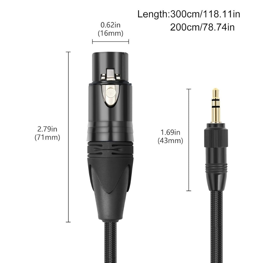3.5mm Locking Jack Plug for Sennheiser Sony Microphone Transmitter Receiver