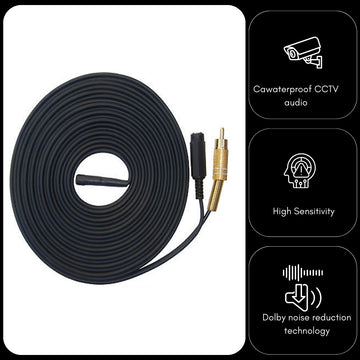 External CCTV Microphone For Outdoor Use With RCA Phono Audio Output, 2.1mm DC socket
