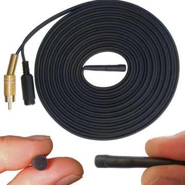 Outdoor Waterproof CCTV Microphone 15 Metre Cable Length RCA Phono Audio Output, 2.1mm DC socket