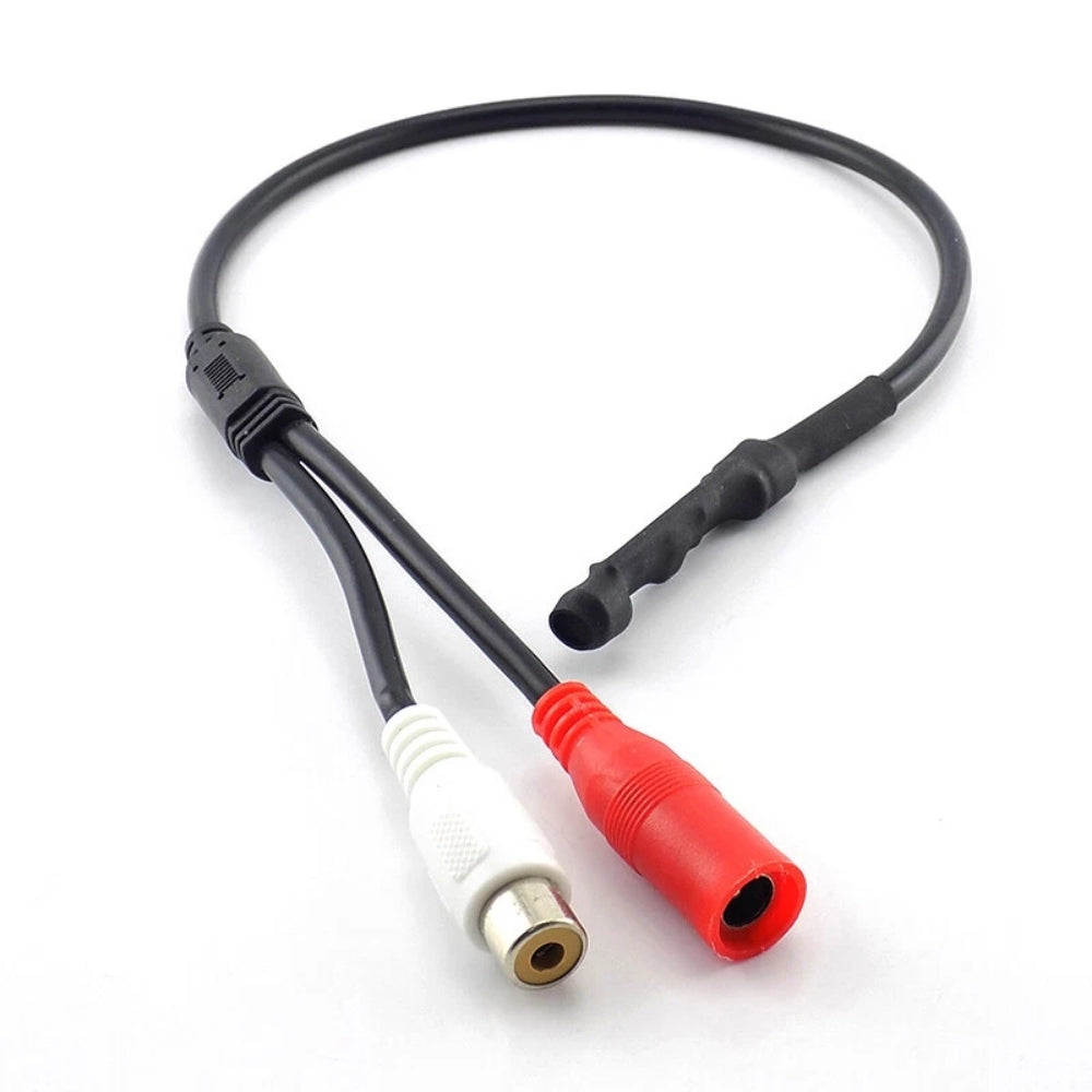 Indoor CCTV Microphone Pre-Amp Module 30cm Cable with RCA Phono Output and 2.1mm 12v DC Input