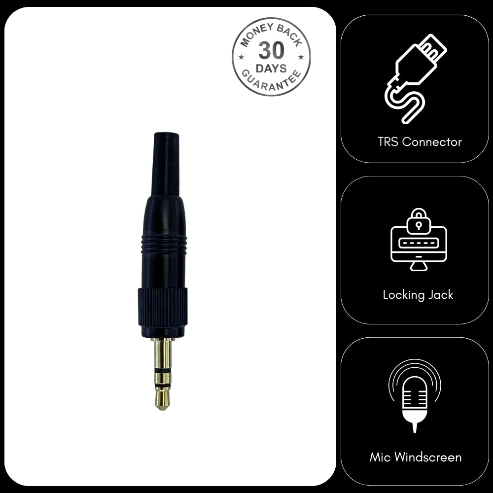Sennheiser 3.5mm Jack Plug TRS Stereo Screw On Locking Microphone Connector