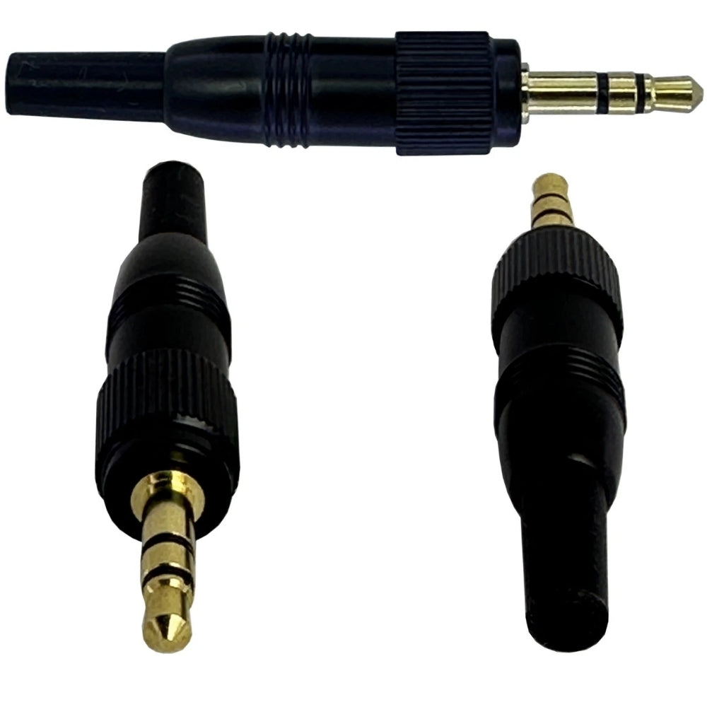 3.5mm Screw Locking Stereo Jack Plug - 7.9mm Male Thread For Microphone & Headset