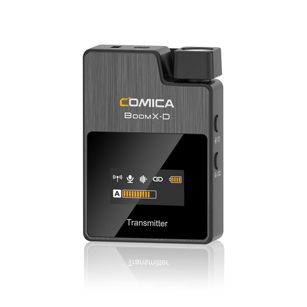 Comica Wireless Microphone BoomX-D D2 System 2.4G Dual Channel 48kHz-16bit Recording for DSLR Camera or Smartphone