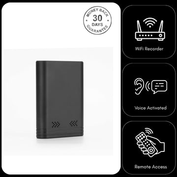 AR08 Wireless Wi-Fi Audio Recorder Sound Activated 12 Month Battery Unlimited Range Audio Listening Download Recordings