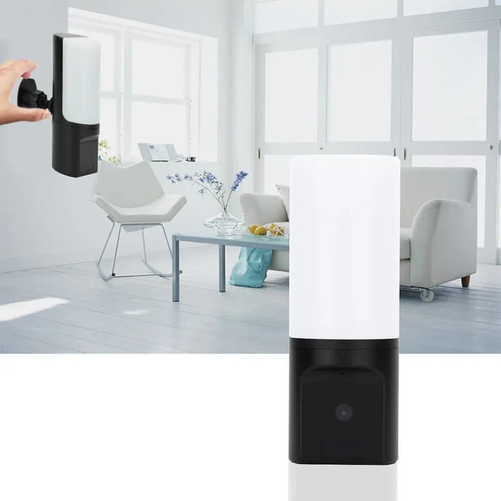 TUYA Wall Lamp Camera Wireless Wi-Fi PIR Activated Recorder 300º Pan 5 Metre Night Vision