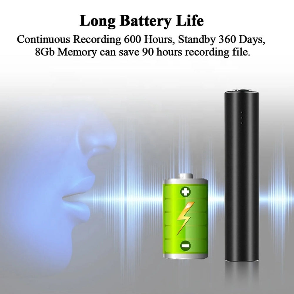 Magnetic Audio Voice Recorder 600+ Hours Battery Sound Activated Premium Quality 1536kbps Bit Rate .WAV Format