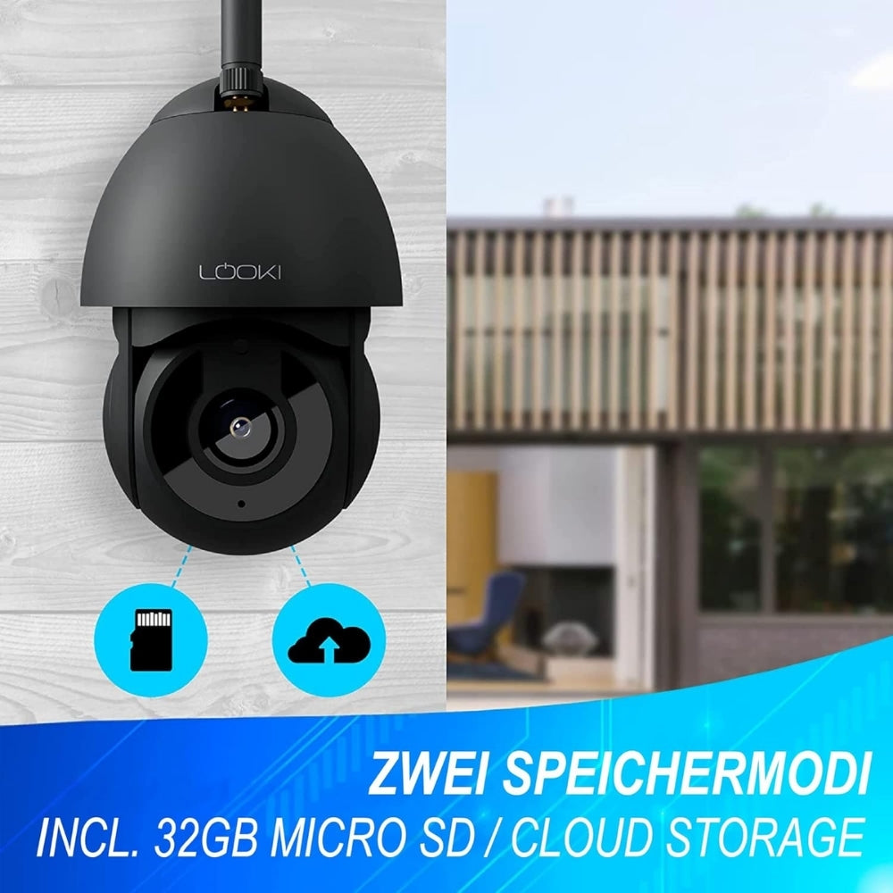 4G Wireless CCTV Dome Camera 40x Optical Zoom Human Tracking PTZ Night Vision 5MP High Definition Solid Metal Housing