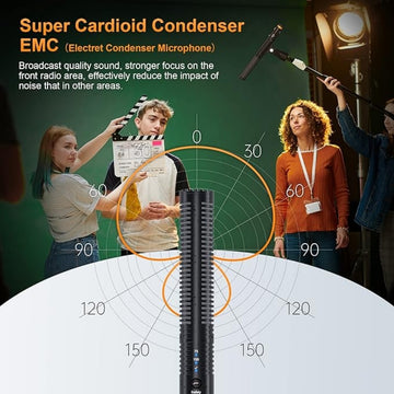 Comica VM30 Shotgun Microphone Super Cardioid Condenser Wireless 100 Metre Range Built In Recorder