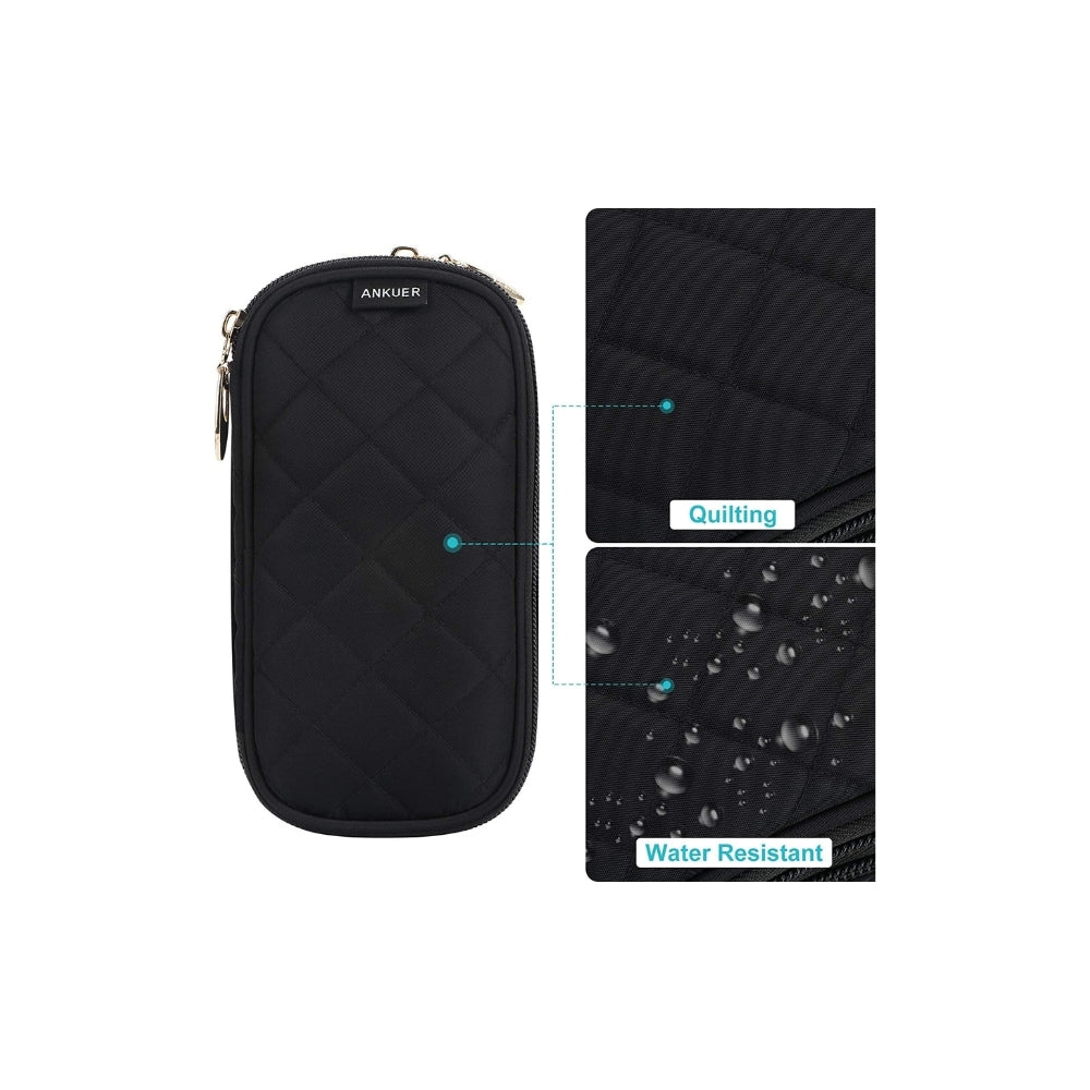 Black PVC Microphone Carry Case for Single Ear Lavaliere Lapel 18cm x 10cm x 2cm