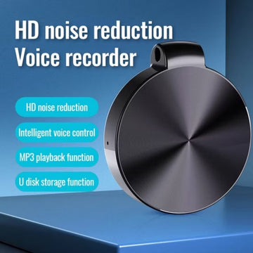 32GB Mini Key Chain Voice Recorder Sound Activated Round Pendant 1536Kbps PCM 25hrs Battery Work Time