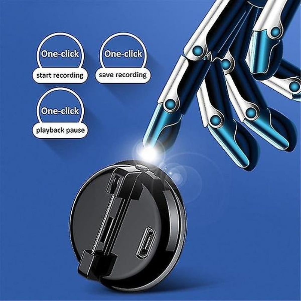 Brooch Pin Voice Recorder 32GB Sound Activated 38 Hour Battery 1536kbps .WAV Audio Format