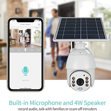 Solar Power Dome Camera Wi-Fi & 4G LTE IP Network CCTV Security 2 Way Audio PIR Night Vision