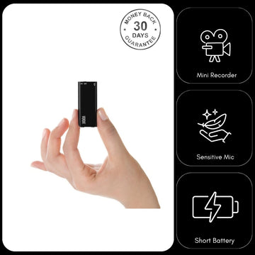 Miniature 8GB Digital Voice Recorder Super Sensitive Microphone 6 Hour Battery