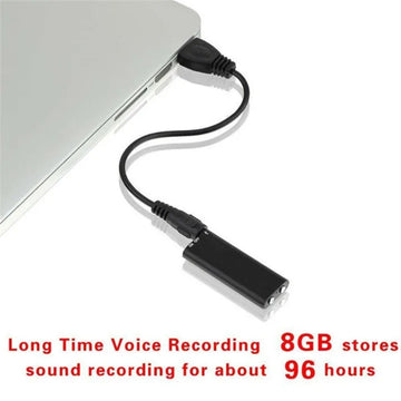 Miniature 8GB Digital Voice Recorder Super Sensitive Microphone 6 Hour Battery