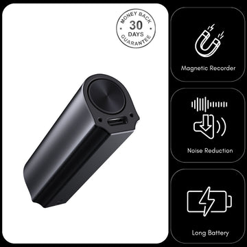64GB Mini Magnetic Voice Recorder 500 Hour Battery Sound Activated Noise Reduction 1536Kbps ADPCM (Q73V)