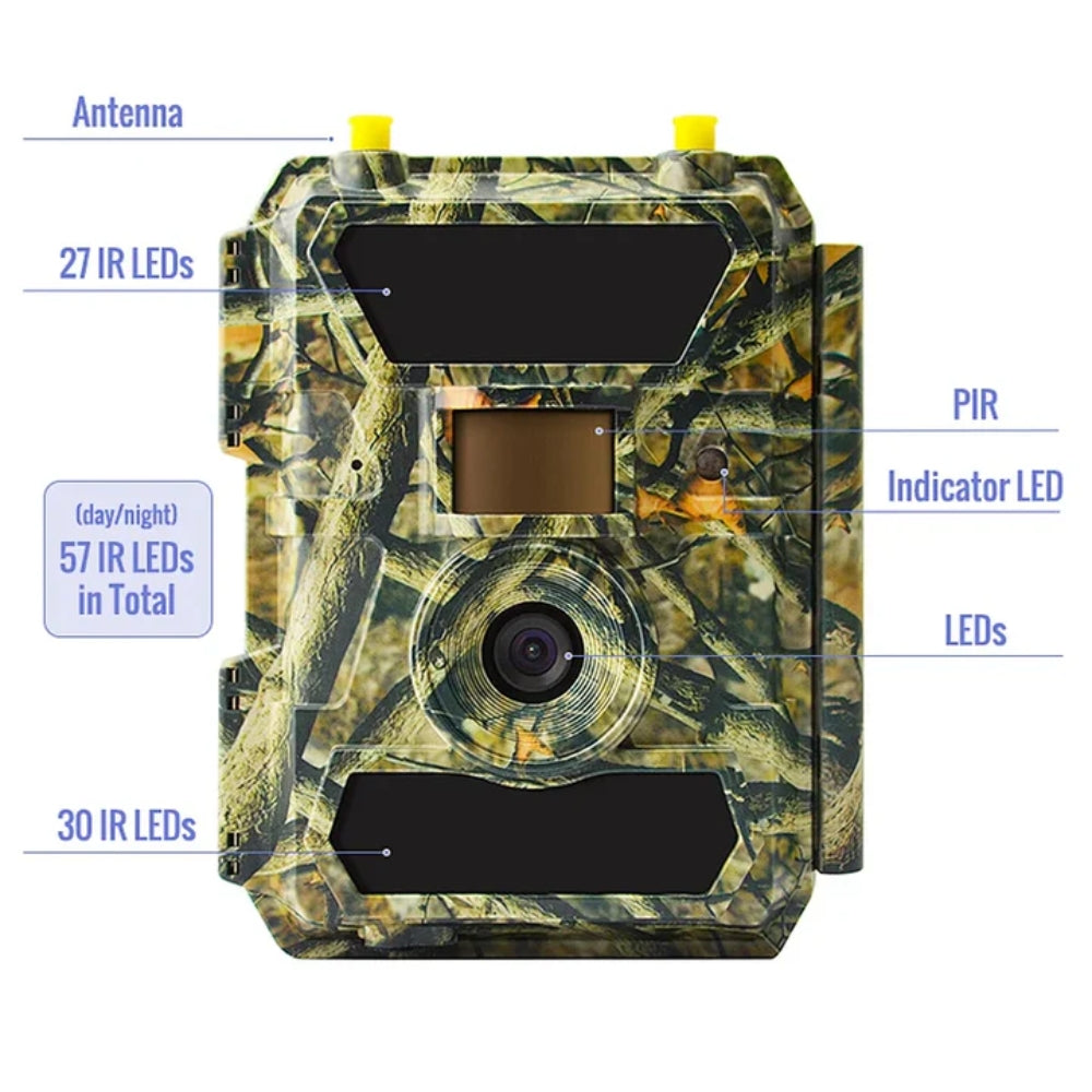 24MP Hunting Trail Camera HD Photo & 1080p Video IP66 Outdoor Wildlife 0.4s PIR Detection
