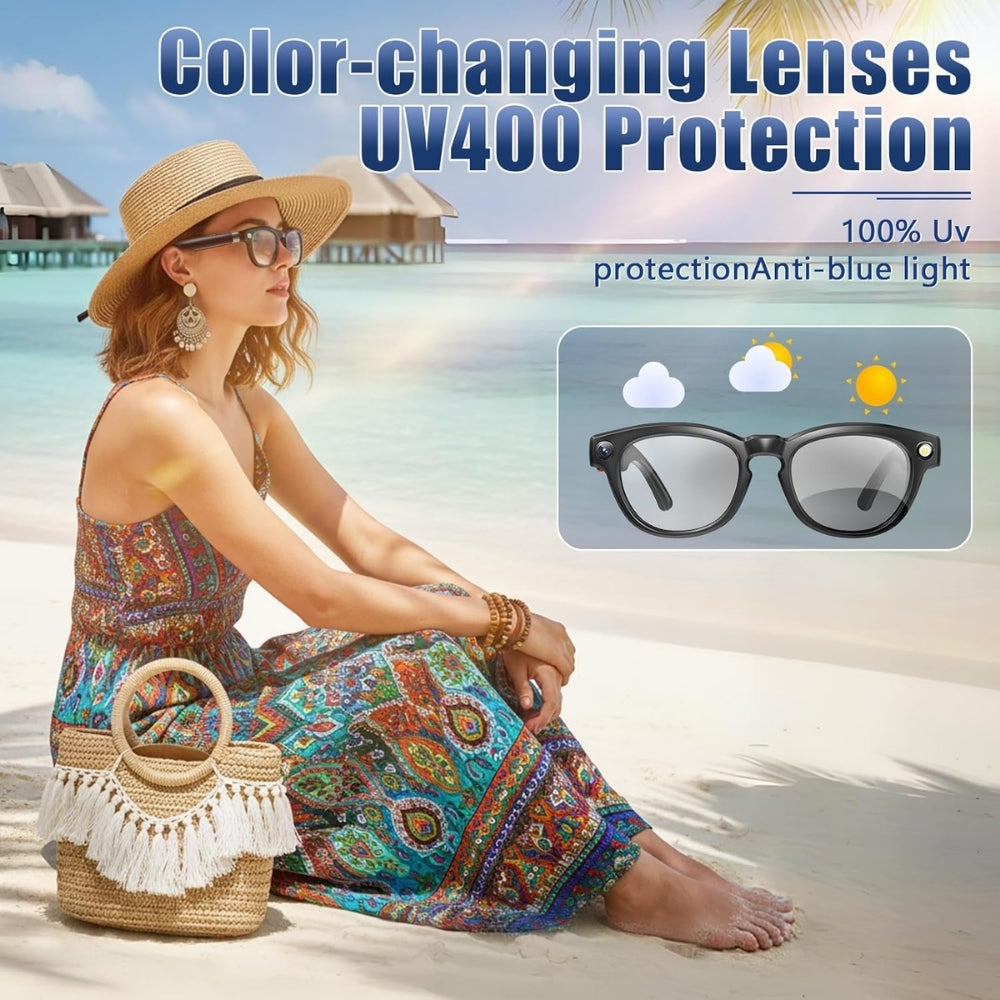 Smart Bluetooth Video Glasses 5MP Camera 1080p Full HD Video Recording Photo and Audio
