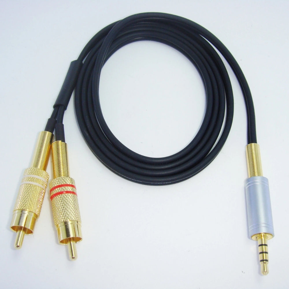 2x RCA Phono to 3.5mm TRRS Jack Microphone Recording Lead DJ Mixer Streaming Cable for iPhone Android