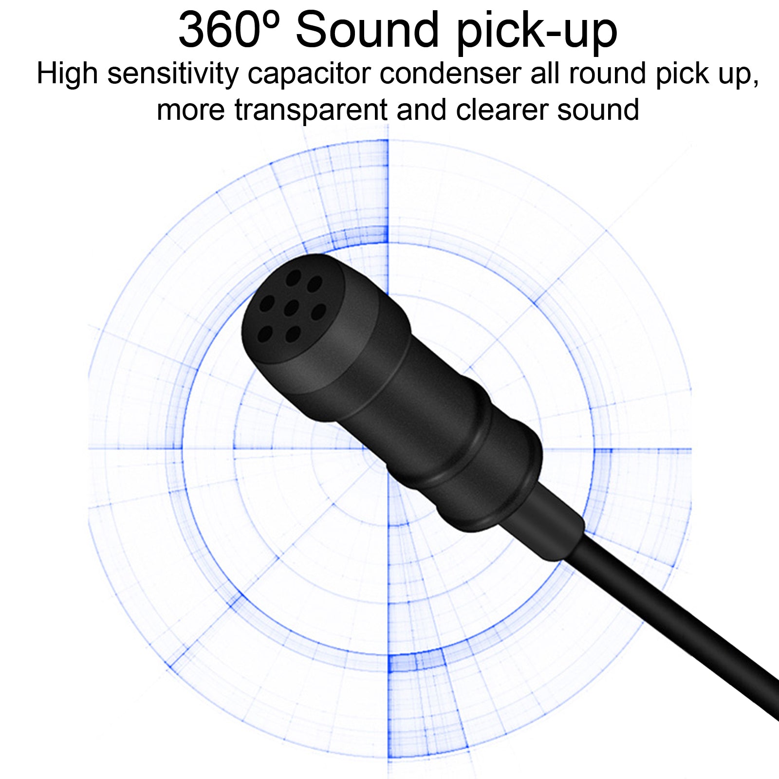 Phantom Powered Lavalier Microphone XLR 3 Pin Male Plug Mini Clip On Lapel Mic 6 Metre Cable