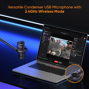 Comica Studio Condenser Microphone eJoy Wireless USB for Podcast Streaming YouTube Vocal Recording Gaming