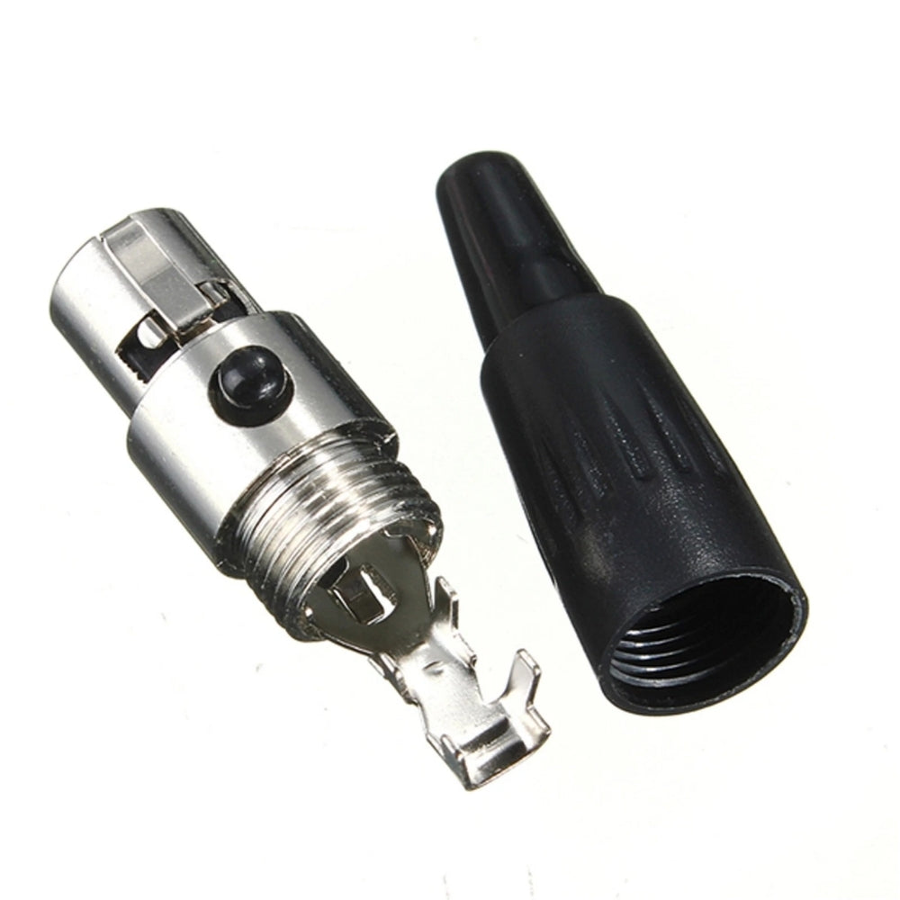 5x TA4F 4 Pin Mini XLR Connector Plug Inline Female Socket For Audio Microphone