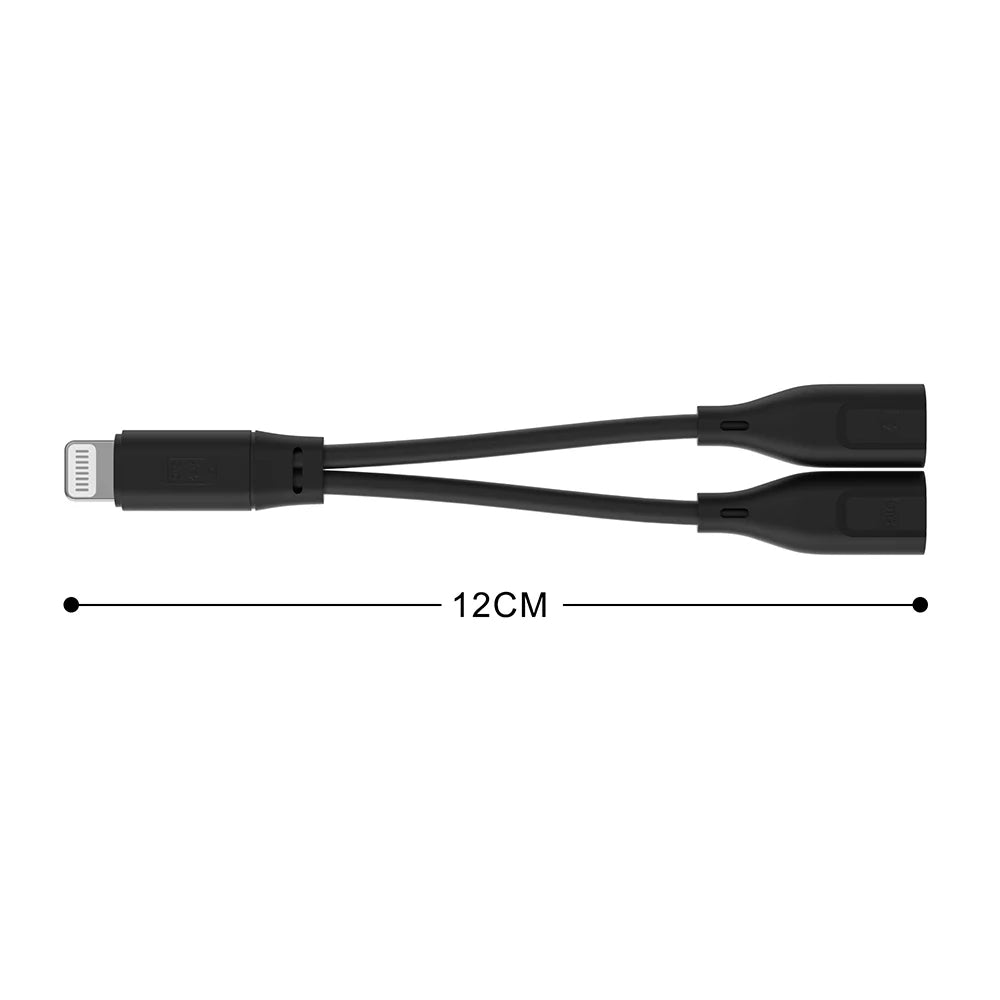 Comica DUC-LN Type-C to Lightning Connector 2-in-1 Adapter Cable for Charging and External Microphone Audio