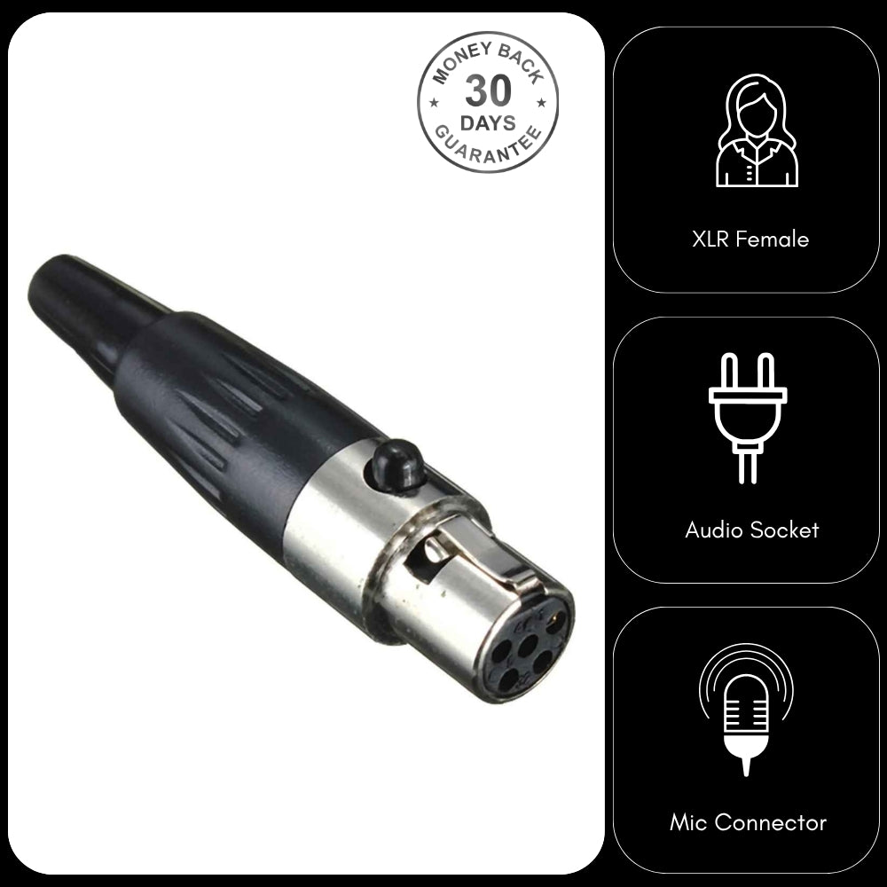 4 Pin Mini XLR Connector Plug Inline TA4F Female Socket For Shure Microphones & Audio Systems