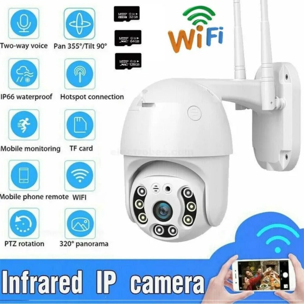 Auto Human Tracking 8MP 4K CCTV Camera Wireless Wi-Fi Night Vision Outdoor PTZ Video Recorder
