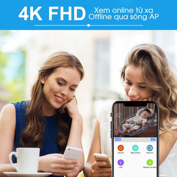 4K UHD Wi-Fi Camera Video Recorder Module 2MP Lens Night Vision 128GB 4200Ma Battery