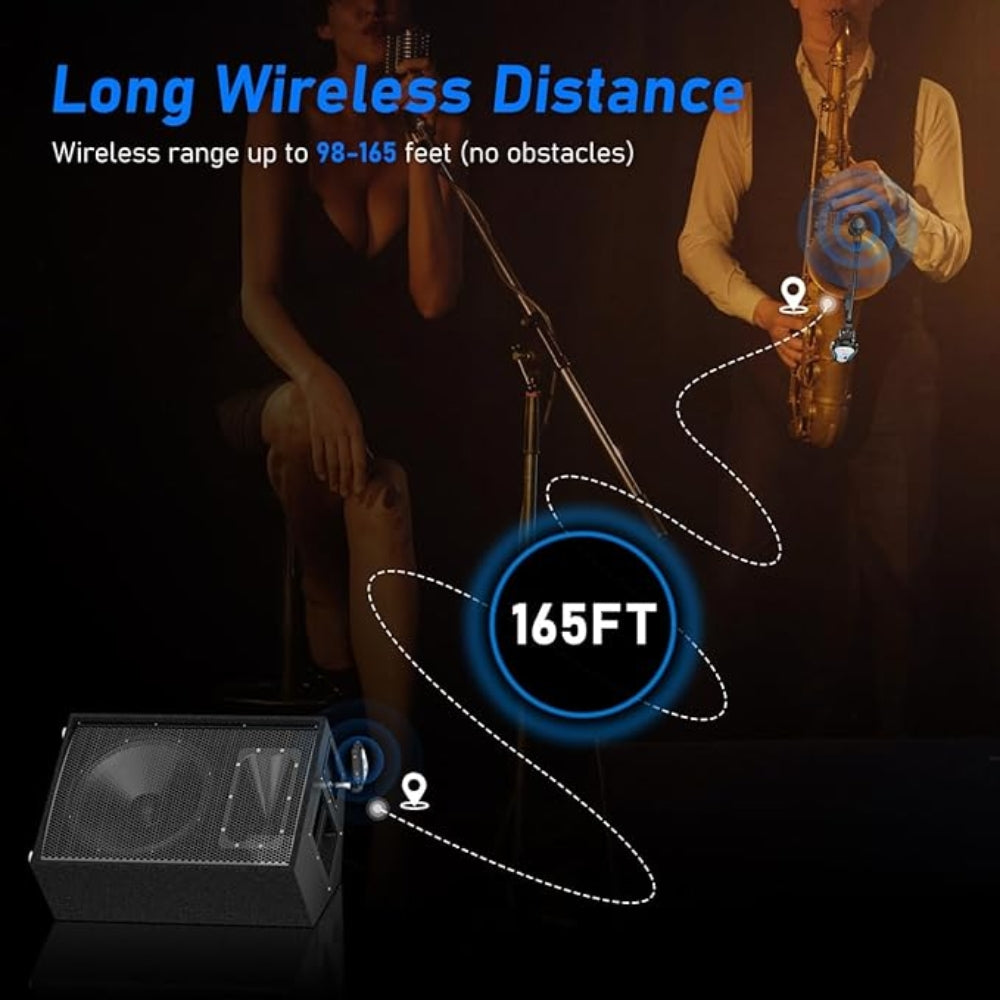 Kimafun KM-U306B Professional 2.4G Instrument Gooseneck Wireless Saxophone Microphone
