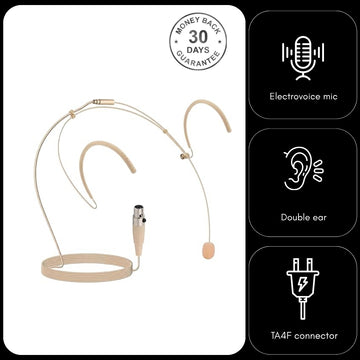 Double Ear Hook Microphone for Sennheiser Lemo 3 Pin & 3.5mm Jack Body Pack Transmitter EW SL DW G AVX XSW EK SK Series