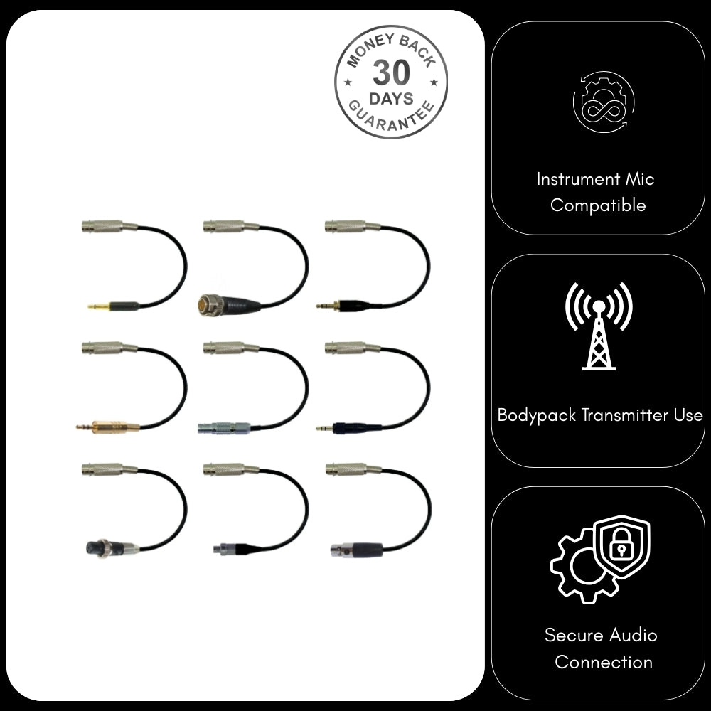 Adapter to Convert Audio Technica Microphone To Different Body Pack Transmitter Connector