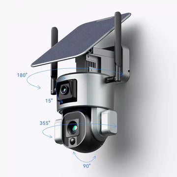 4G Solar PTZ Camera 8MP Dual Lens (4MP+4MP) Auto Human Tracking 10x Optical Zoom Night Vision
