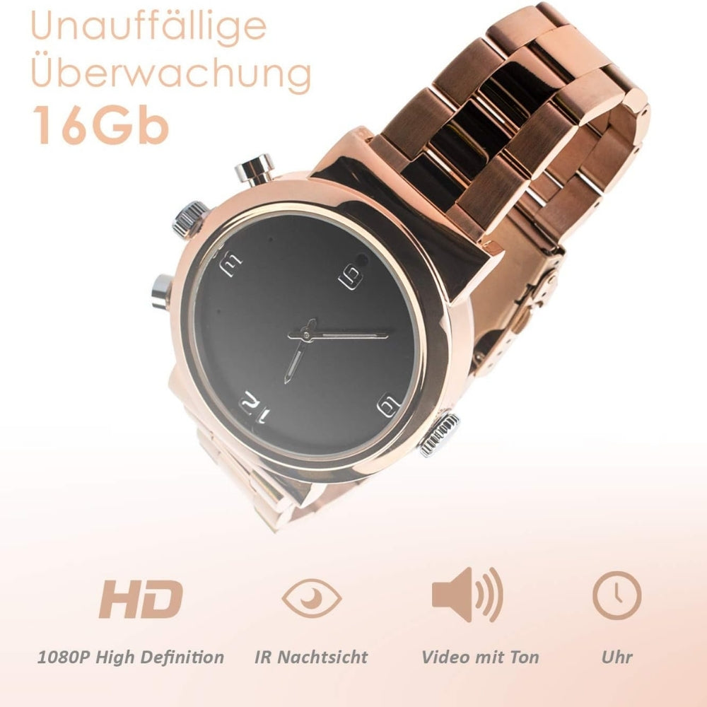 Video Watch Camera 1080p Full HD Video/Audio Recorder 12MP Photo 32GB Memory