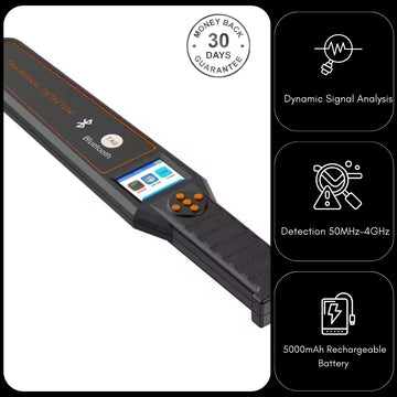 RFD-828 Portable Handheld Anti-Spy Bug Air Tag Detector Wifi Camera GPS Tracker GSM Audio RF Signal Scanner