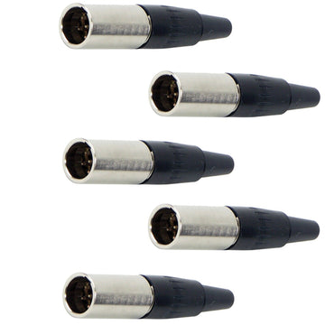 5x TA4M 4 Pin Mini XLR Male Inline Socket Fits TA4F Female Audio Connector Plug