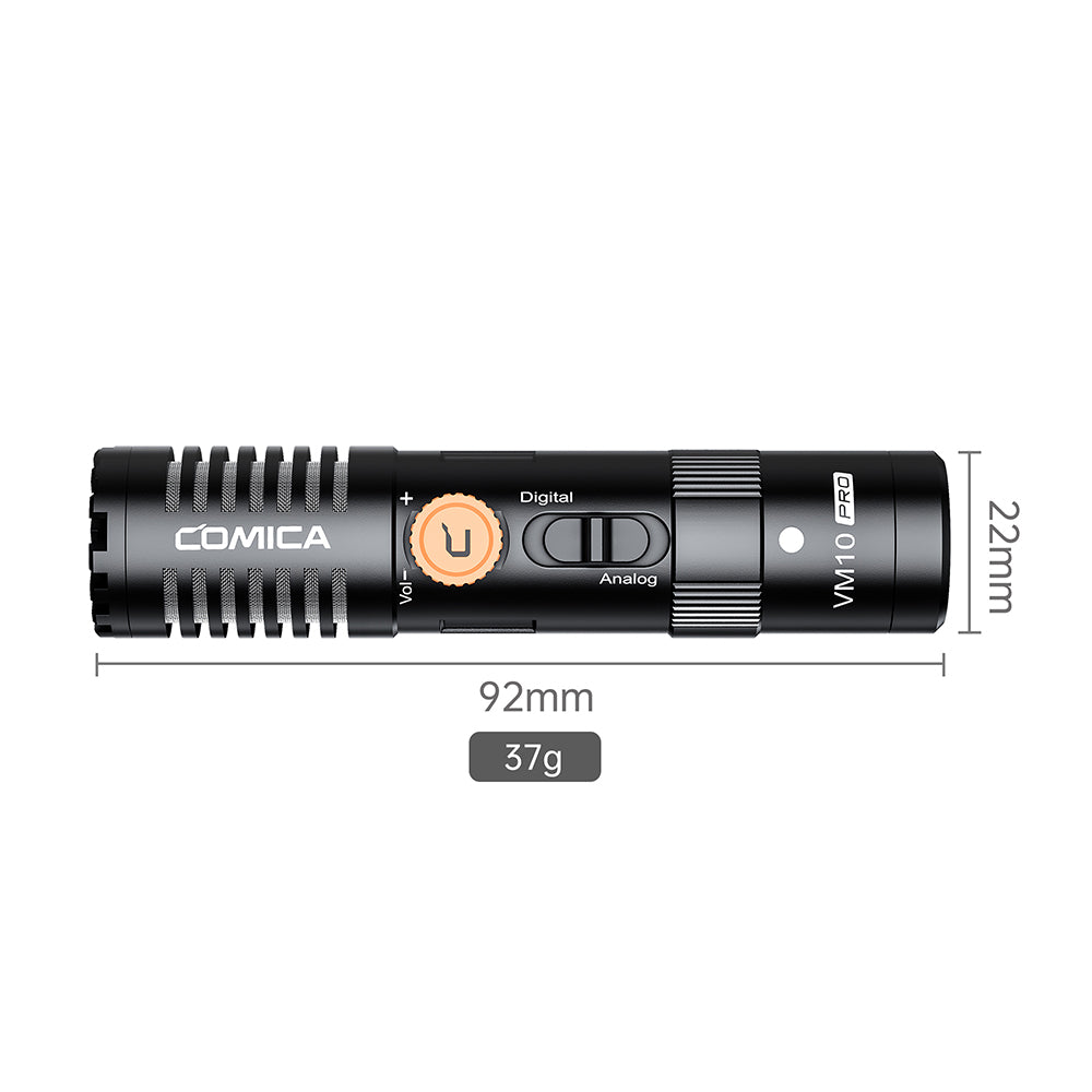Comica VM10 PRO Mini Shotgun Microphone Super Cardioid Condenser Built In Recorder for Smartphone Camera Laptop Tablet Video Recording for Vlogging Live Streaming Interviews
