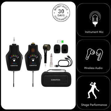 Kimafun KM-U407 Acoustic Guitar Violin Wireless Microphone Transmitter Receiver System