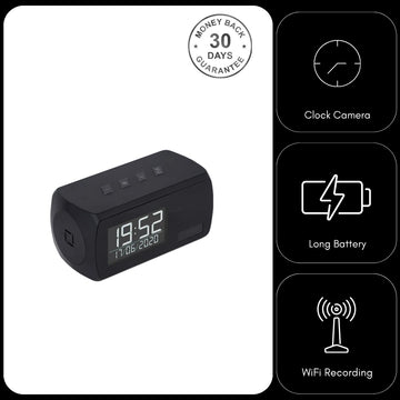 LED Clock Spy Video Camera 1 Year Battery Life Wireless WiFi 1080p HD Video DVR