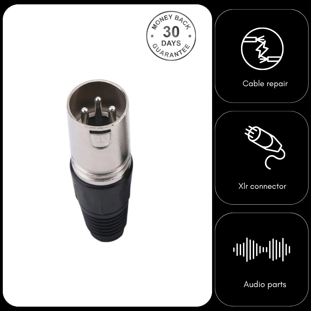 Low Cost Replacement 3 Pin XLR Male Plug Connector For Microphones & Cables on Amplifiers & Mixers