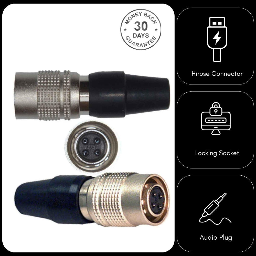 10x HR10A-7P-4S 4 Pin Hirose Locking Female Connector Audio Technica Microphone