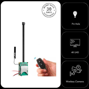 4K UHD Wireless Wi-Fi 8MP Pin Hole Camera Video Recorder Module Remote Control 5000mA Battery
