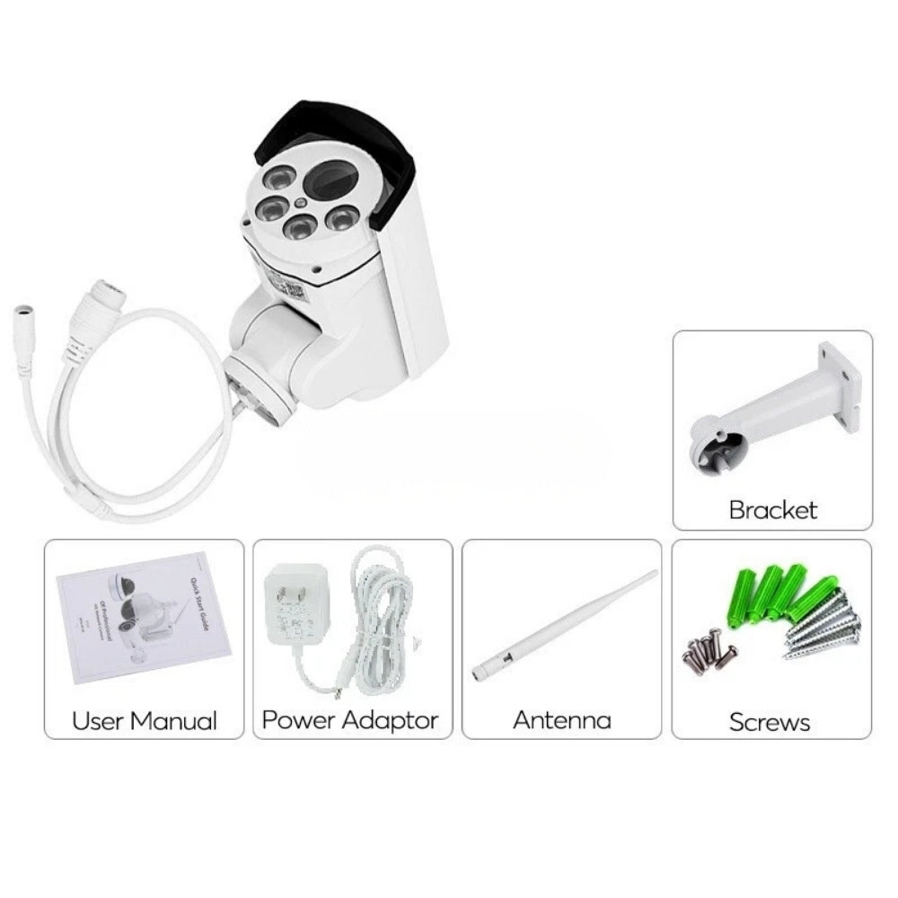 4G Wireless Wi-Fi CCTV Security Video Camera Pan/Tilt Night Vision 10x Optical Zoom