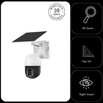 4G LTE 24 Hour 365 Days Solar Power PTZ Security Camera Full HD 1080p Video Recorder uBox App
