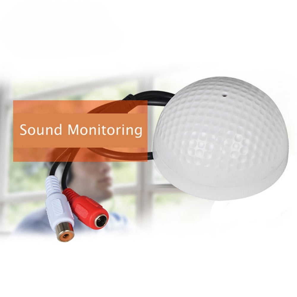 Waterproof CCTV Audio Microphone Cable Premium Quality Sound RCA Phono Output 2.1mm DC Input