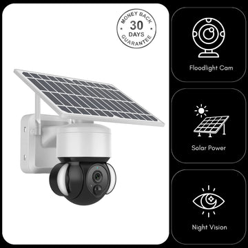 4G Solar Powered Camera Security Floodlight Night Vision Pan/Tilt HD Video Recorder