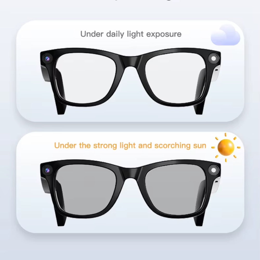 Smart Bluetooth Video Glasses 5MP Camera 1080p Full HD Video Recording Photo and Audio